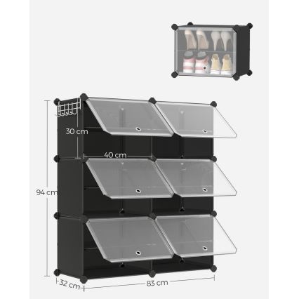 Modulares Regal mit Fächern BOXIFY schwarz