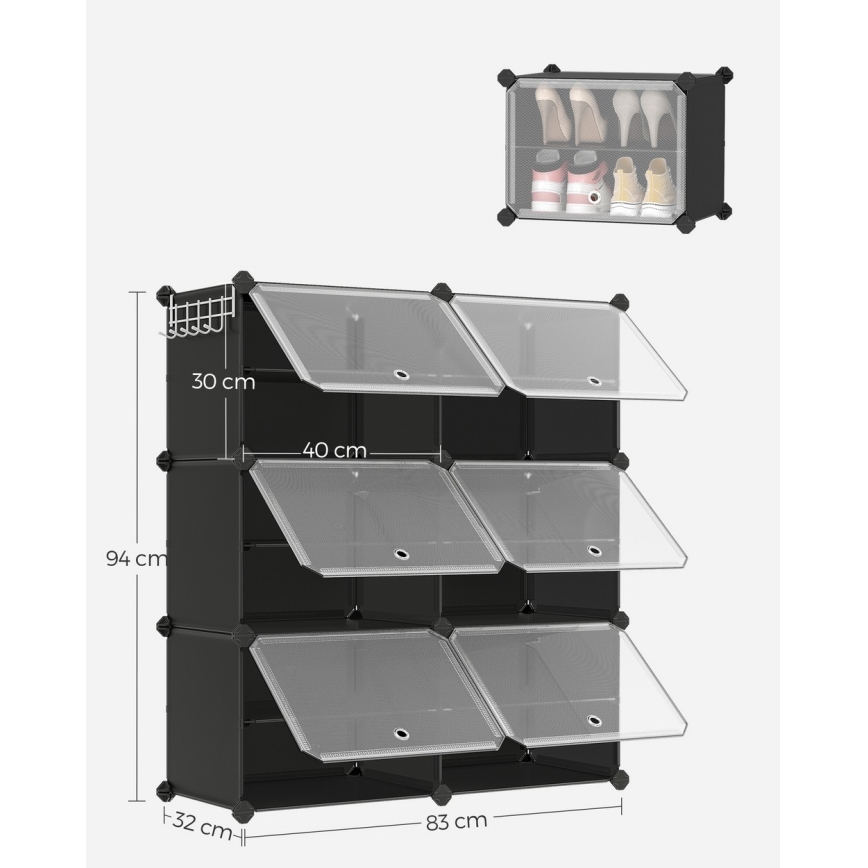 Modulares Regal mit Fächern BOXIFY schwarz