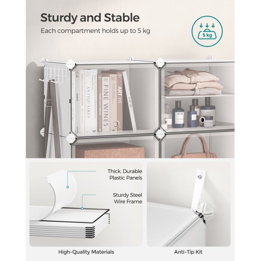 Modulares Regal mit Fächern BOXIFY, weiß