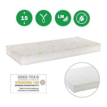 Monarch - Doppelseitige orthopädische Matratze MILANO 90x200 cm Bezug Lemon