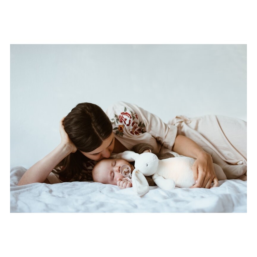 Moonie - Kuscheltier mit Melodie und Licht 2.0 Hase organic rosa