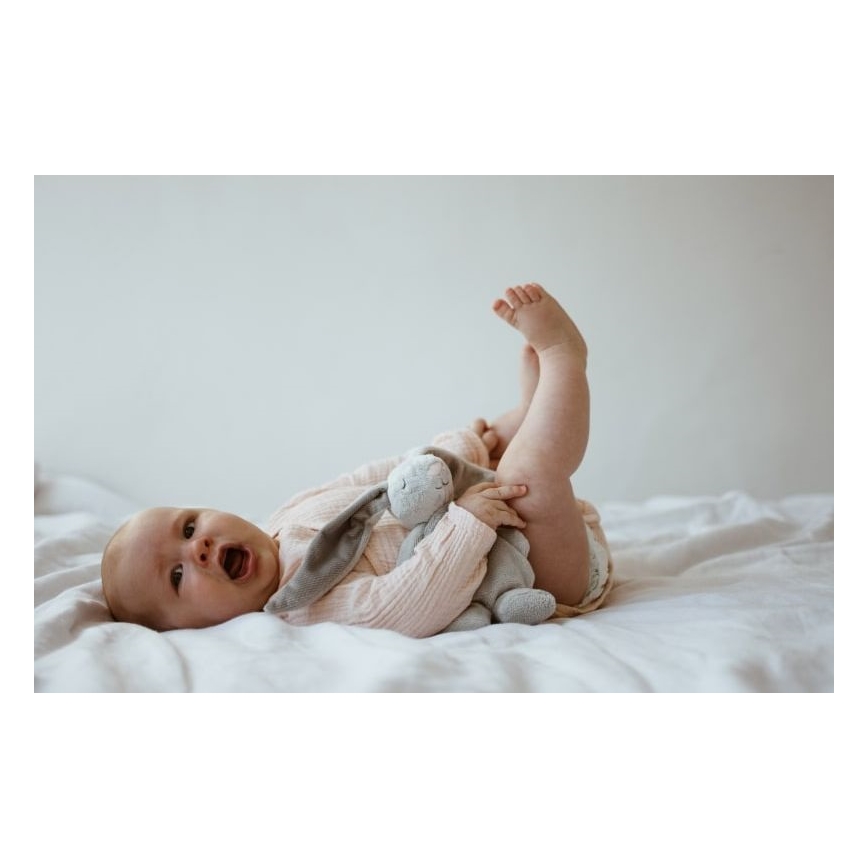 Moonie - Kuscheltier mit Melodie und Licht Häschen silbern