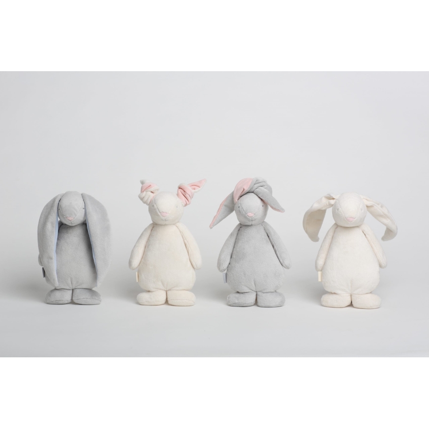 Moonie - Kuscheltier mit Melodie und Licht Häschen silbern