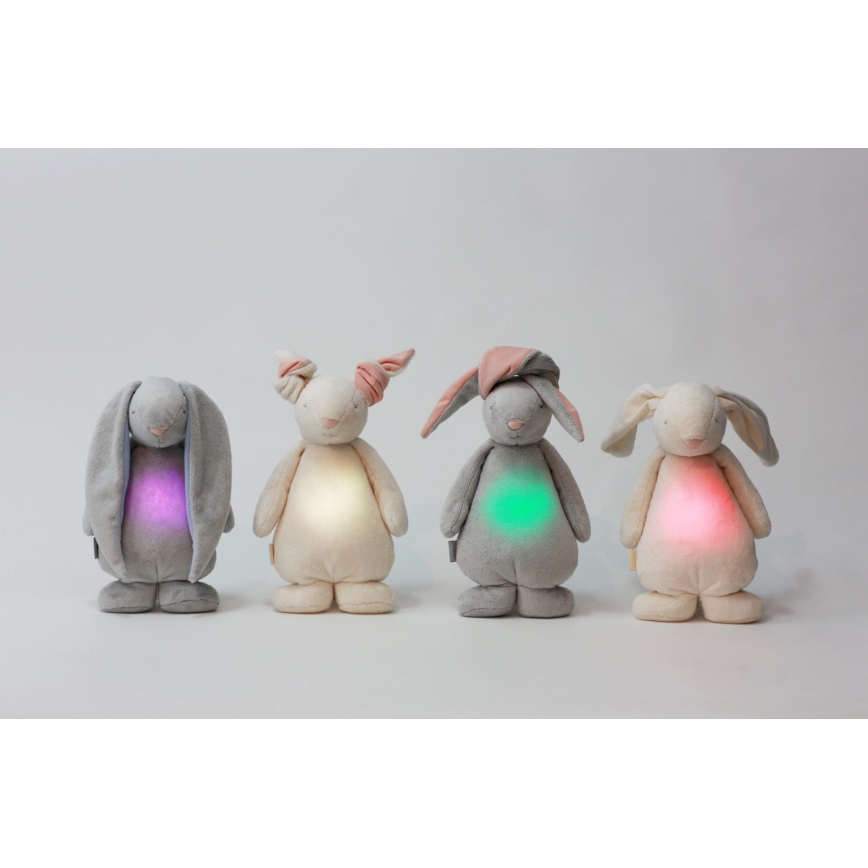 Moonie - Kuscheltier mit Melodie und Licht Häschen silbern