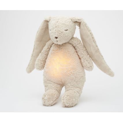 Moonie - Kuscheltier mit Melodie und Licht Hase 2.0 organic Sand