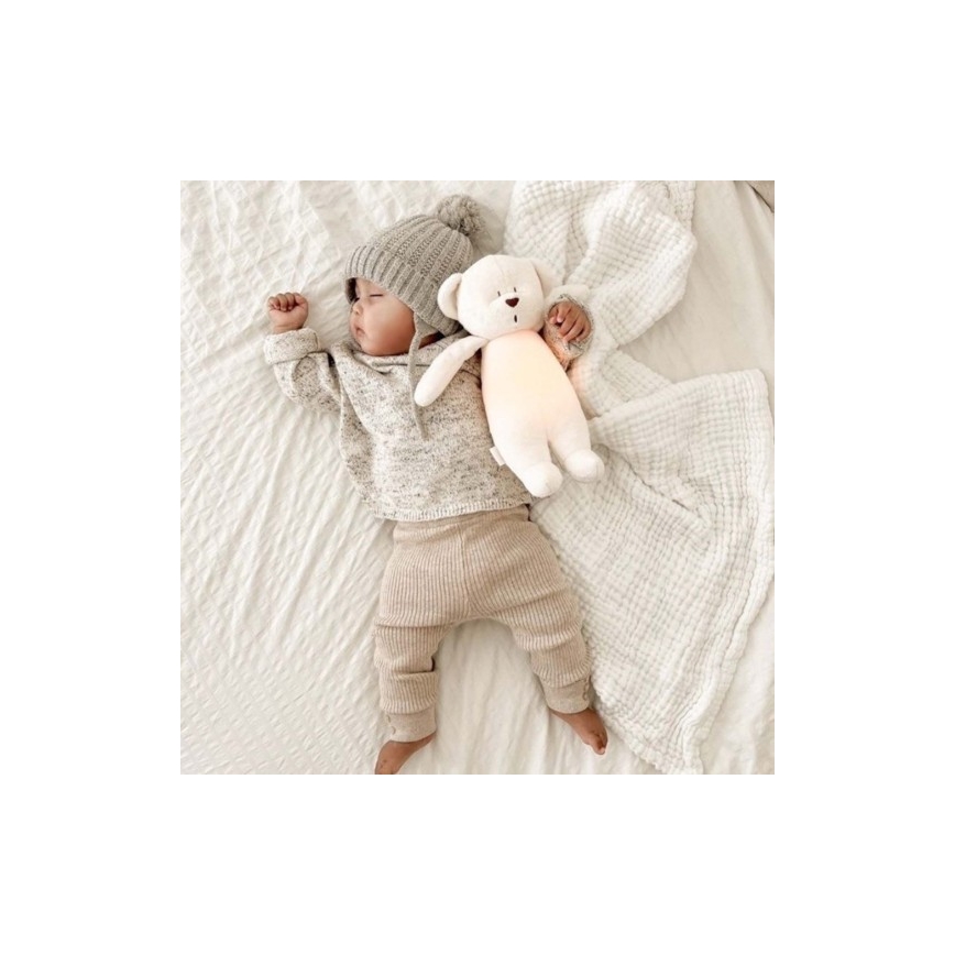 Moonie - Kuscheltier mit Melodie und Licht kleiner Bär cremefarben