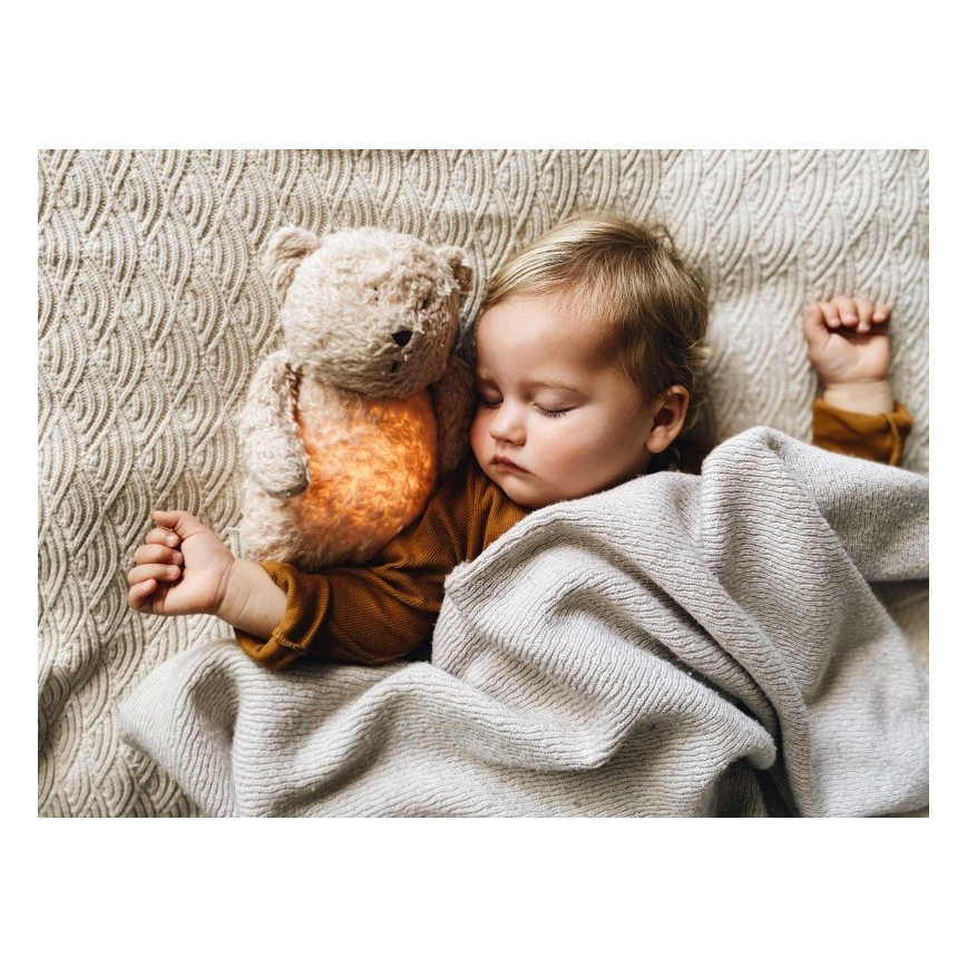 Moonie - Kuscheltier mit Melodie und Licht kleiner Teddybär öko rosa Natur