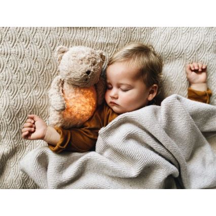 Moonie - Kuscheltier mit Melodie und Licht kleiner Teddybär öko sandfarben Natur