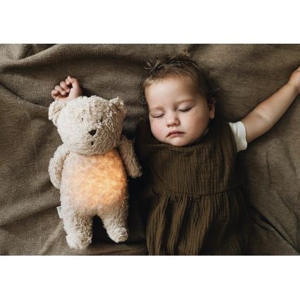 Moonie - Kuscheltier mit Melodie und Licht kleiner Teddybär öko sandfarben Natur