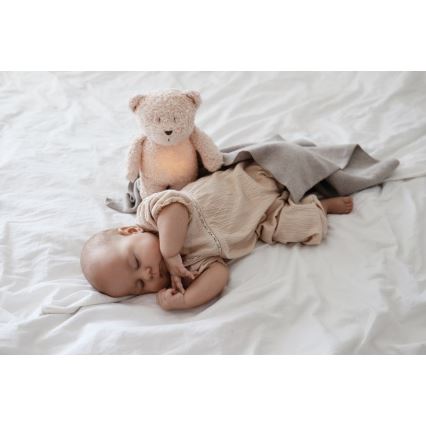 Moonie - Kuscheltier mit Melodie und Licht kleiner Teddybär öko sandfarben Natur