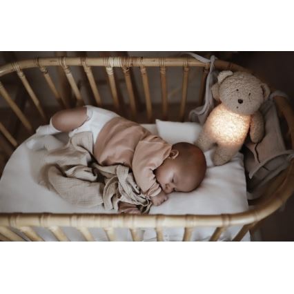 Moonie - Kuscheltier mit Melodie und Licht kleiner Teddybär öko sandfarben Natur