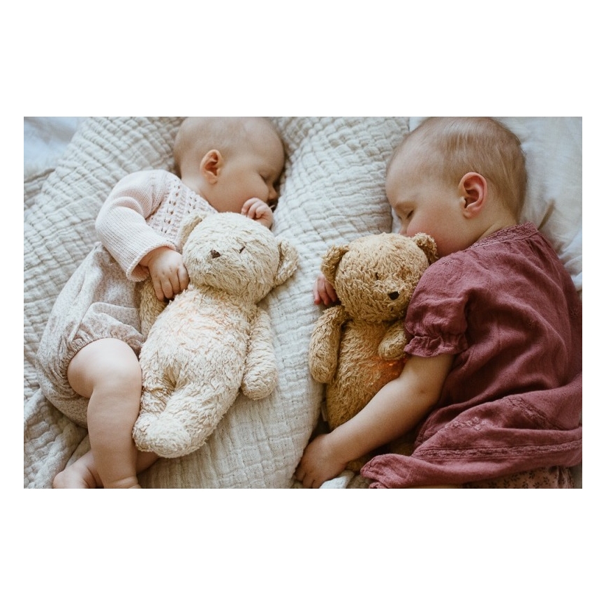 Moonie - Kuscheltier mit Melodie und Licht Teddybär Bio grau Natur