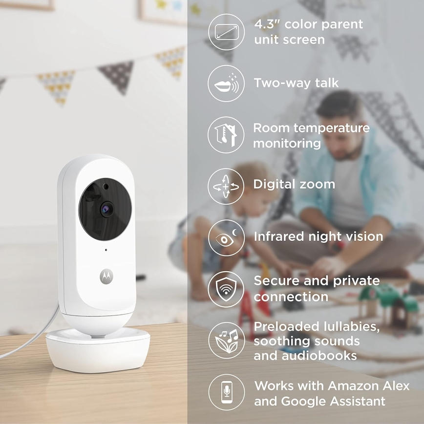 Motorola - Smart-Babyfon Nursery Ease 44 Connect Wi-Fi