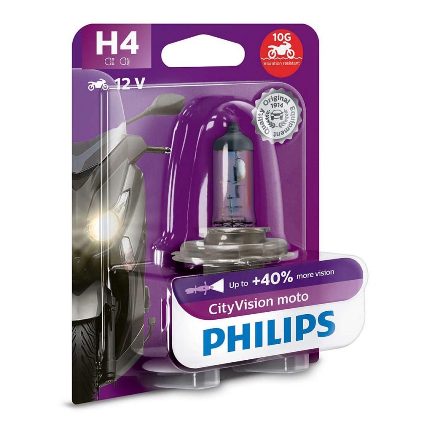 Motorrad-Glühlampe Philips X-TREME CITY VISION MOTO 12342CTVBW H4 P43t-38/55W/12V