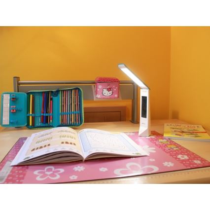 LED multifunktionale Tischlampe DAISY LED/1,6W/USB rosa-weiss