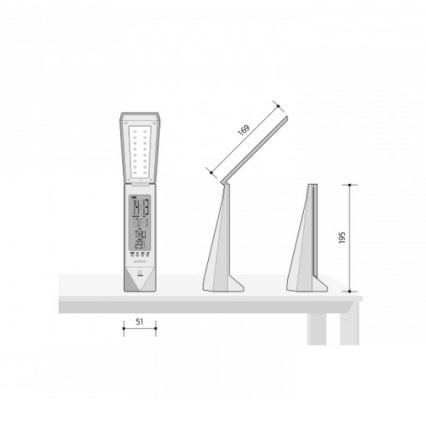 LED multifunktionale Tischlampe DAISY LED/1,6W/USB rosa-weiss