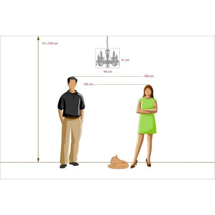 MW-LIGHT - Kette-Kronleuchter CLASSIC AURORA 5xE14/60W/230V