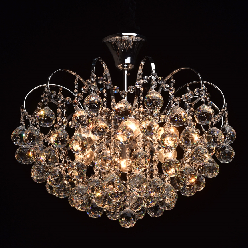 MW-LIGHT - Kristall-Kronleuchter na tyči CRYSTAL 6xE14/60W/230V
