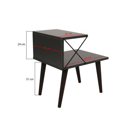 Nachttisch CROSS 55x50 cm anthrazit