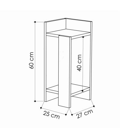 Nachttisch ELOS 60x25 cm grau