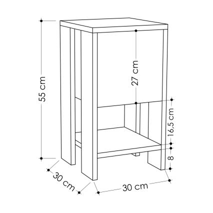 Nachttisch EMA 55x30 cm weiß/beige