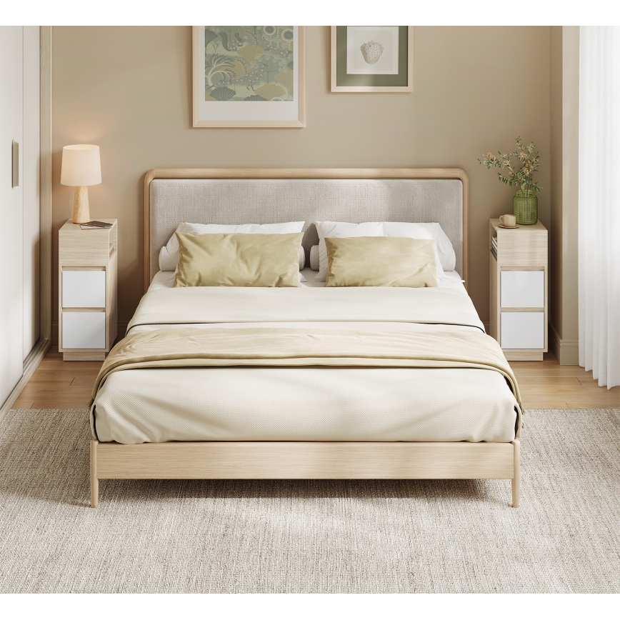 Nachttisch KELO 25x30 cm braun/weiß