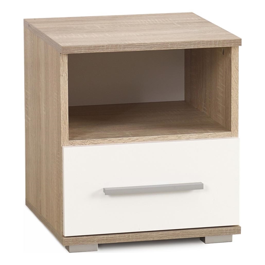 Nachttisch LIMA 44x40 cm Eiche Sonoma / weiß