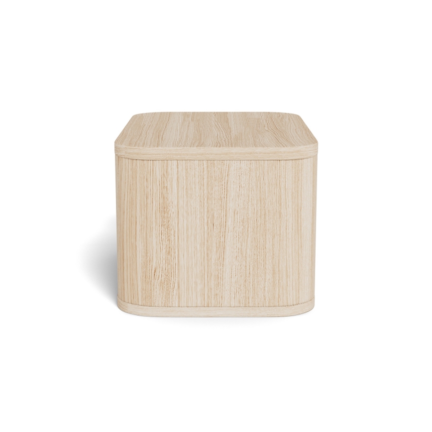 Nachttisch MADERA 46 x 30 cm Weiß-Eiche