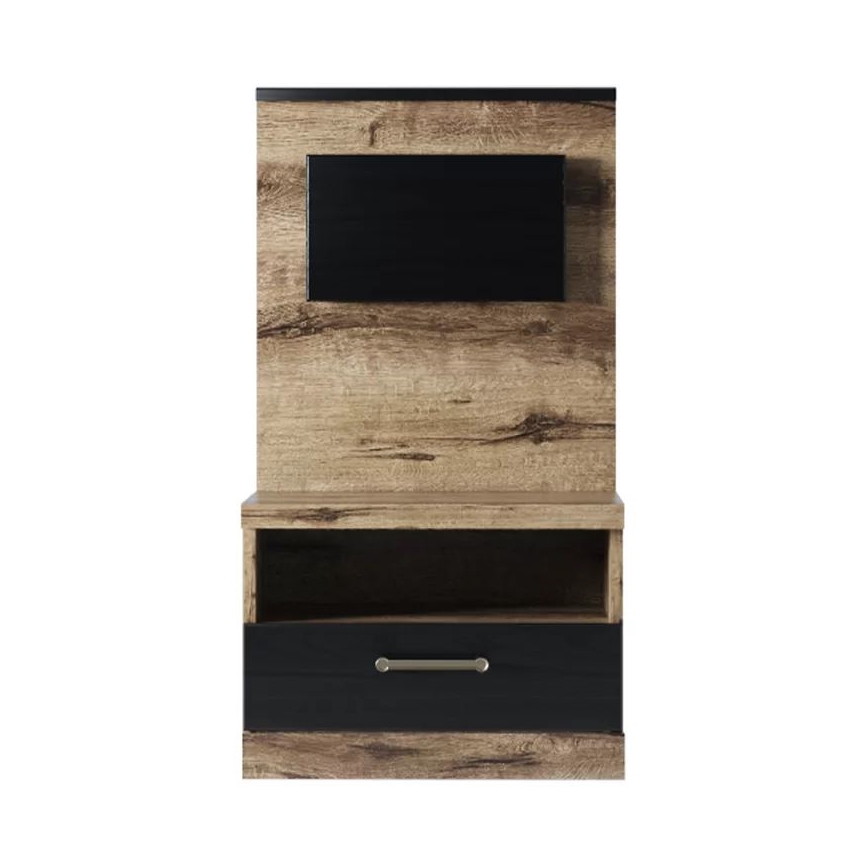 Nachttisch mit LED-Hintergrundbeleuchtung LANDU 92,5x50 cm braun/schwarz