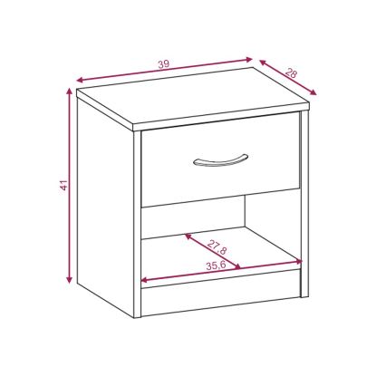 Nachttisch NED Eiche Wotan