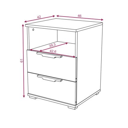 Nachttisch NED in Sonoma-Eiche
