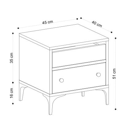 Nachttisch ORABELLA 51x45 cm braun