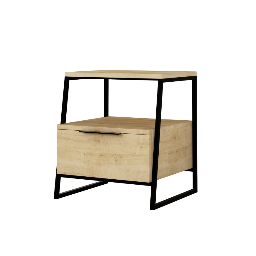 Nachttisch PAL 50x45 cm beige/schwarz