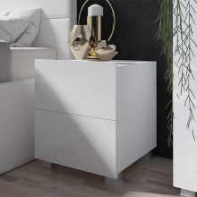 Nachttisch PAVO 45x40 cm glänzend weiß