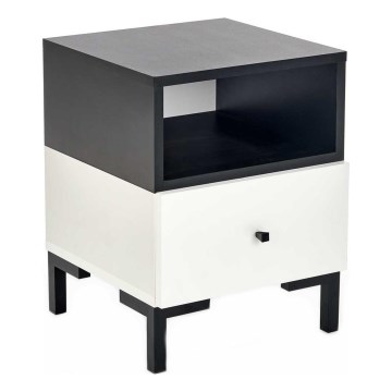 Nachttisch SILVIA 52x40 cm schwarz/weiß