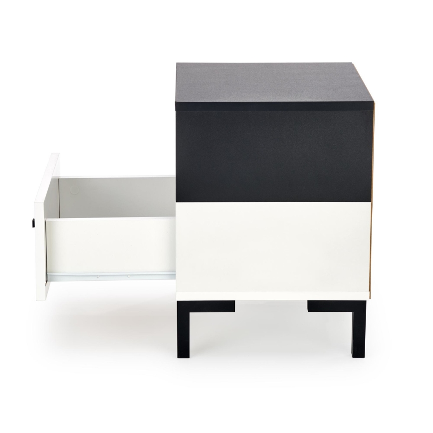 Nachttisch SILVIA 52x40 cm schwarz/weiß