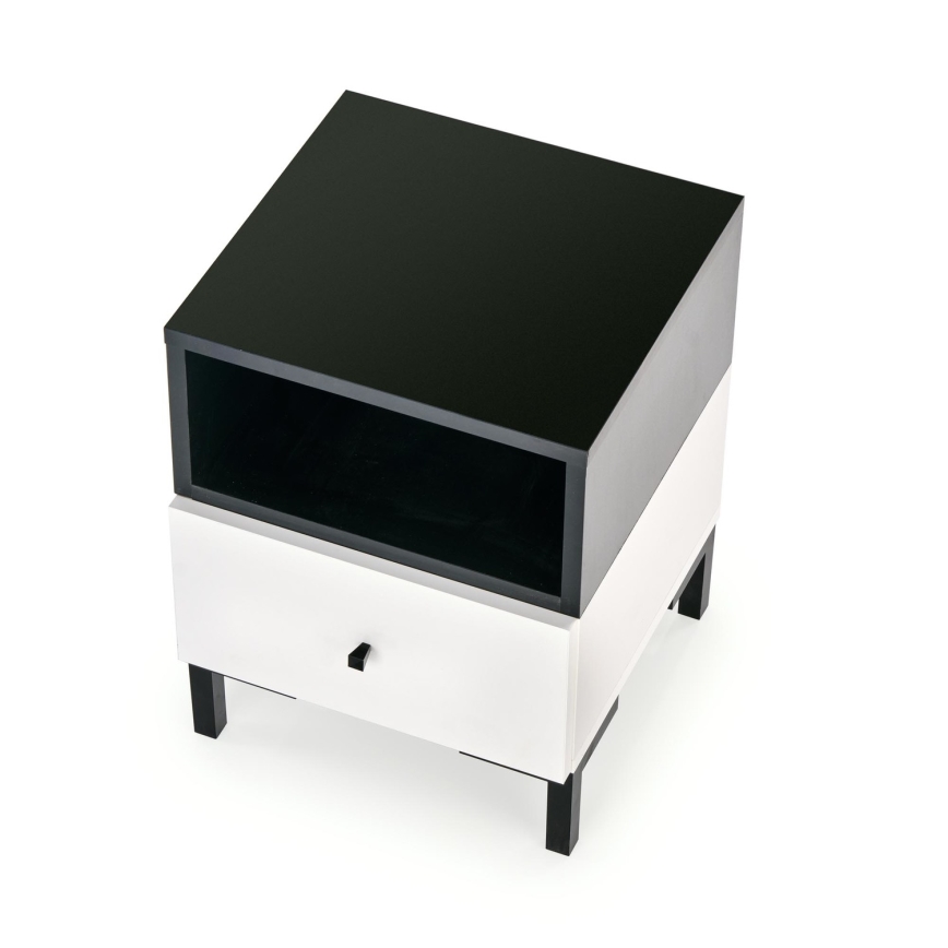 Nachttisch SILVIA 52x40 cm schwarz/weiß