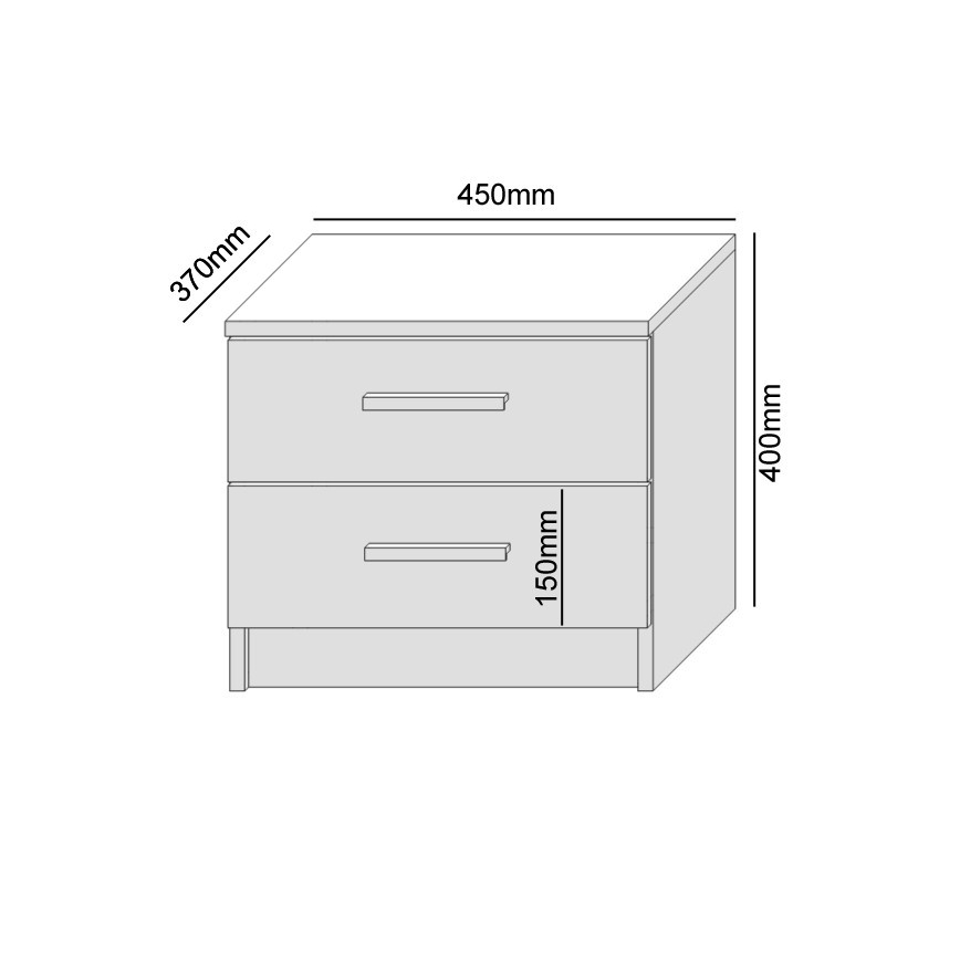 Nachttisch TOD Eiche Craft/schwarz