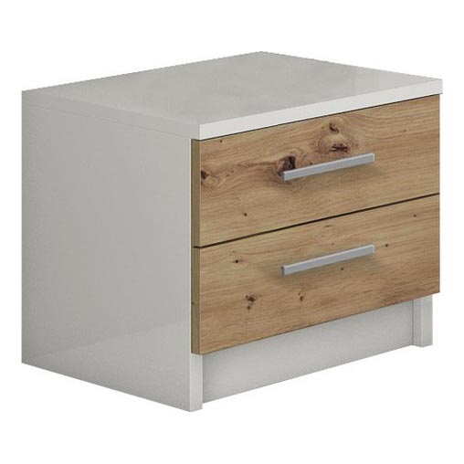 Nachttisch TOD weiß/Artisan-Eiche