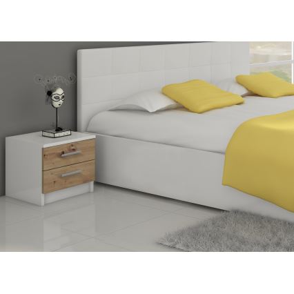 Nachttisch TOD weiß/Artisan-Eiche