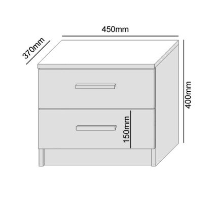 Nachttisch TOD weiß/Artisan-Eiche