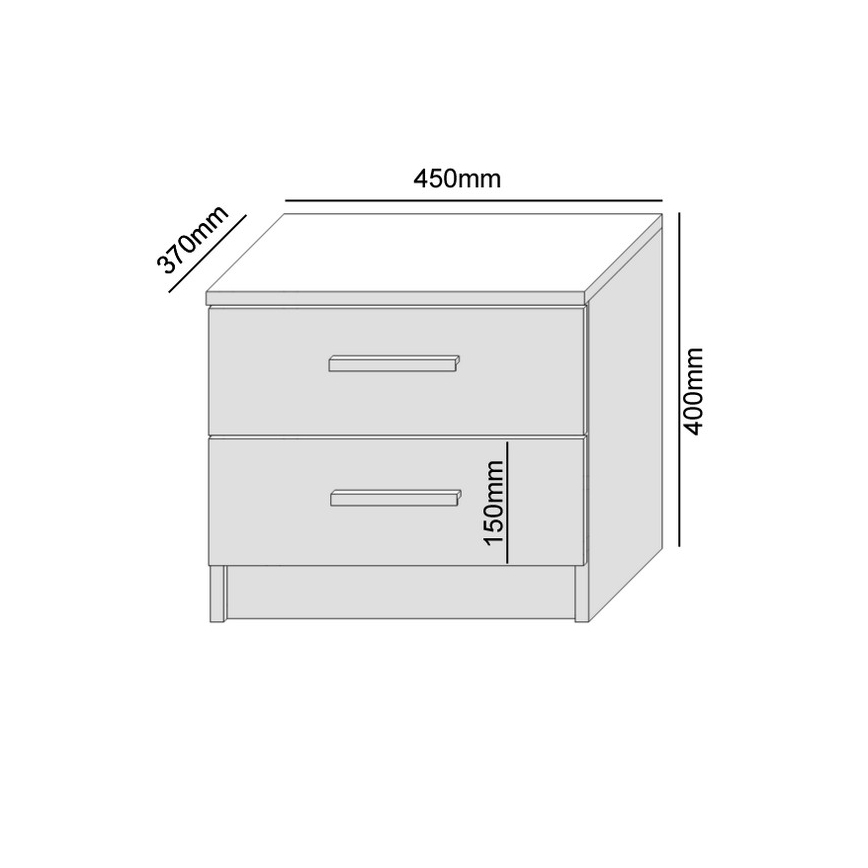 Nachttisch TOD weiß/Artisan-Eiche