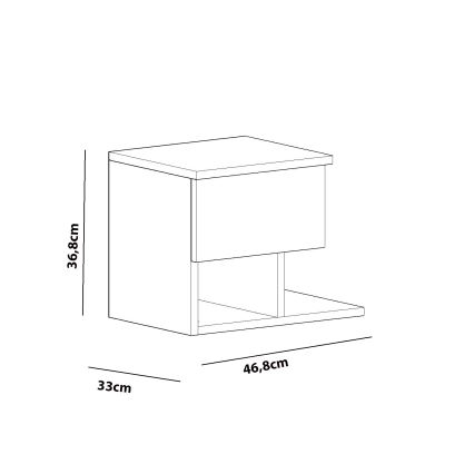 Nachttisch YASSO 36,8x46,8 cm weiß