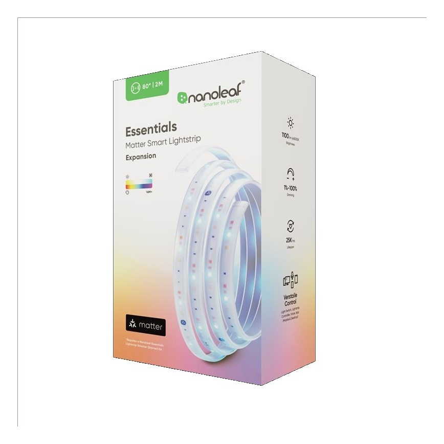 Nanoleaf - Dimmbarer LED-RGBW-Verlängerungsstreifen ESSENTIALS 2700-6500K Wi-Fi 2m