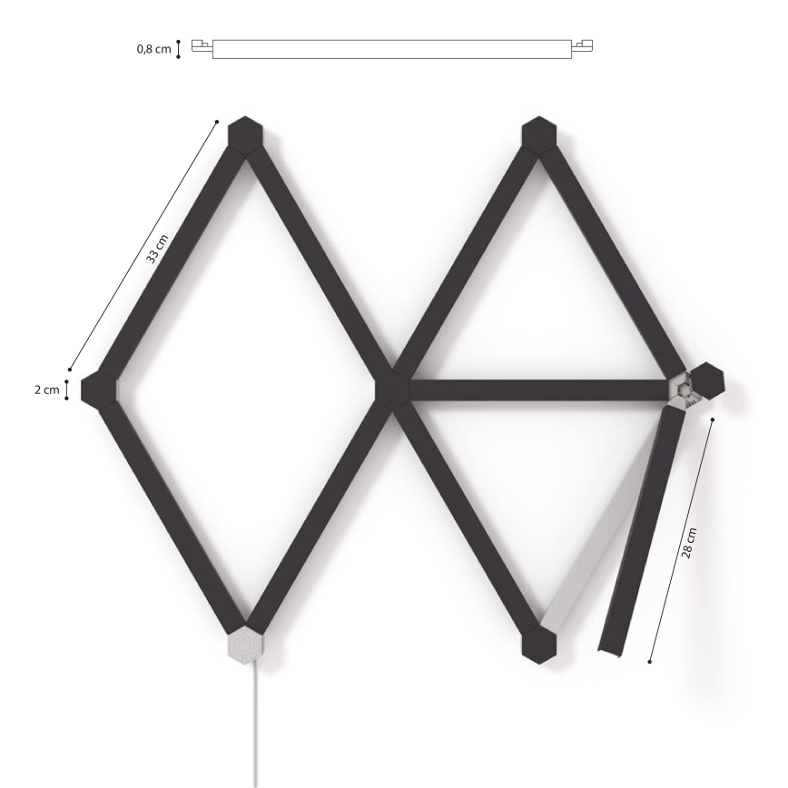 Nanoleaf - Satz Leistenabdeckungen LINES 9 Stk. schwarz matt