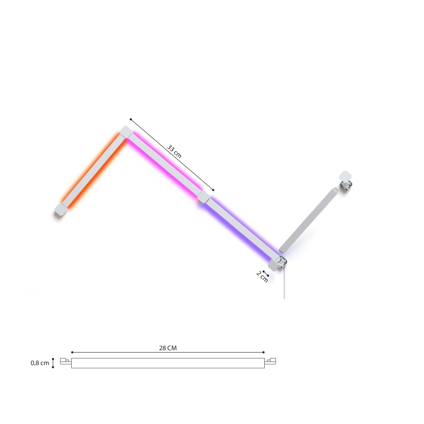 Nanoleaf - SET 4x Dimmbare Schiene LED RGBW LINES LED/2W/230V 1200-6000K Wi-Fi