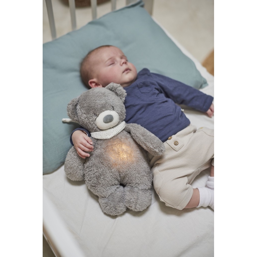 Nattou - Kuscheltier mit Melodie und Licht SLEEPY BEAR 4in1 grau