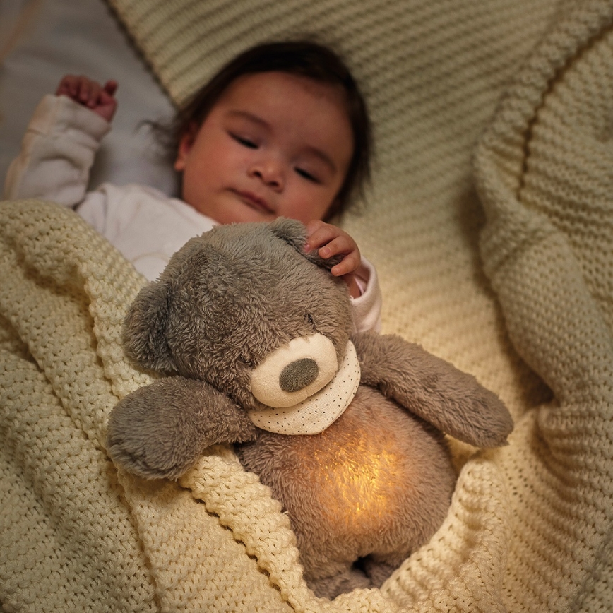Nattou - Kuscheltier mit Melodie und Licht SLEEPY BEAR 4in1 grau