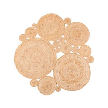 Natürlicher runder Juteteppich Ø 140 cm, beige