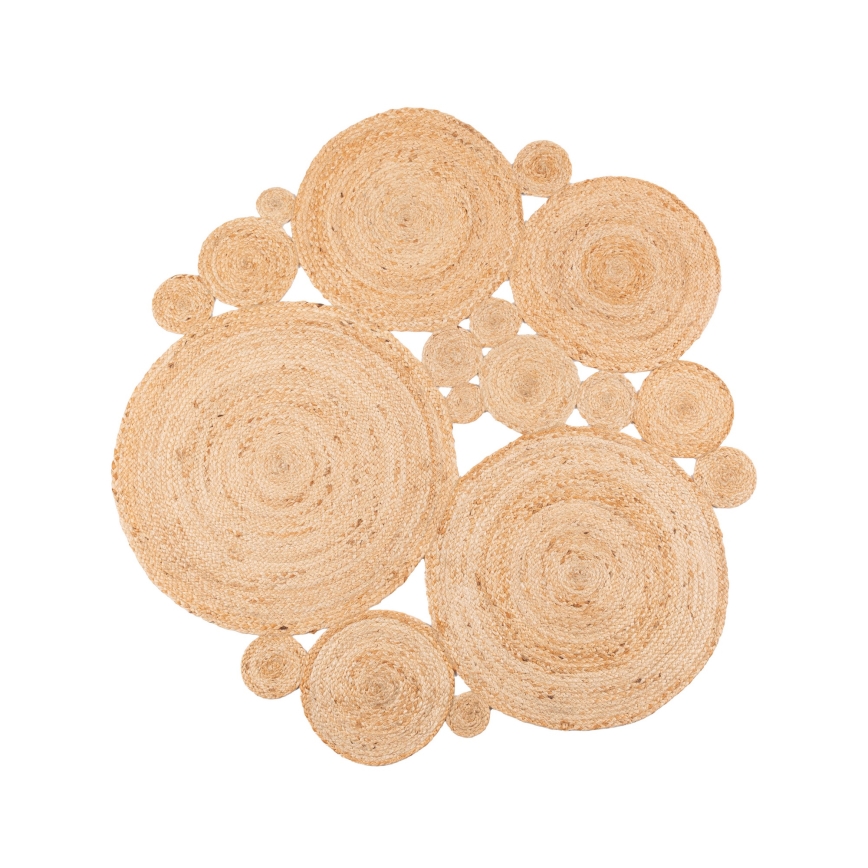 Natürlicher runder Juteteppich Ø 140 cm, beige